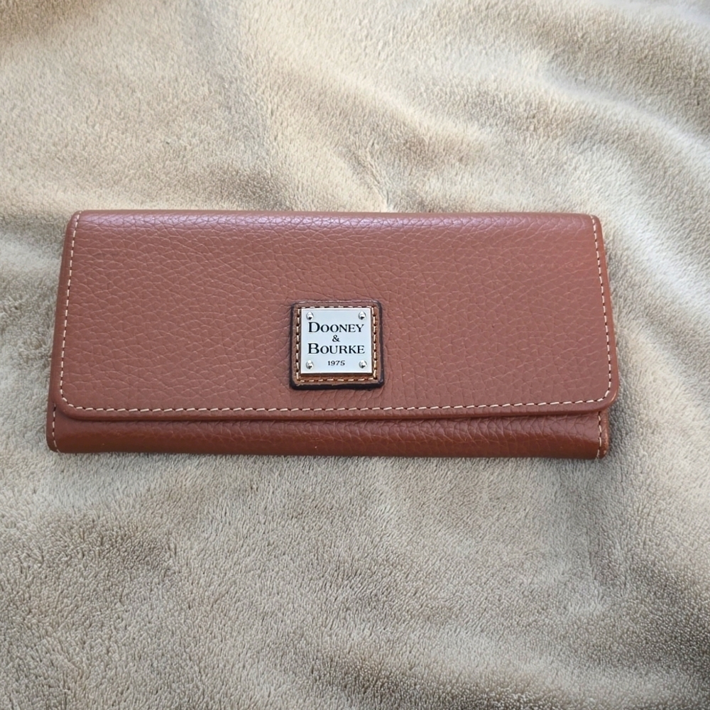 Dooney And Bourke Brown Pebble Leather Wallet/Clutch